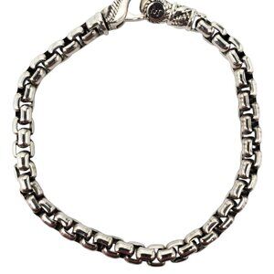 JAI Sterling Silver Box Link Chain Bracelet #23769